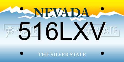 516LXV Nevada License Plate