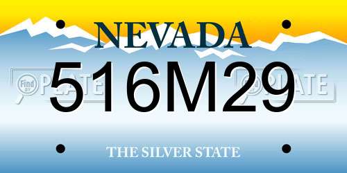 516M29 Nevada License Plate