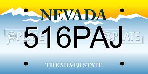 516PAJ Nevada License Plate