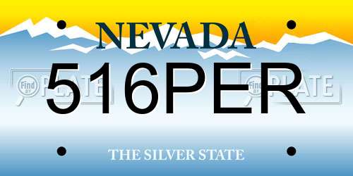 516PER Nevada License Plate