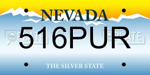 516PUR Nevada License Plate