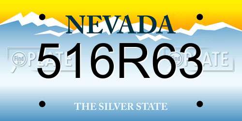 516R63 Nevada License Plate