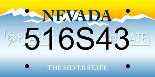 516S43 Nevada License Plate