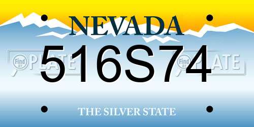 516S74 Nevada License Plate