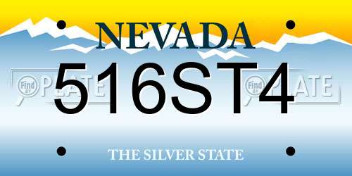 516ST4 Nevada License Plate