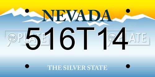 516T14 Nevada License Plate