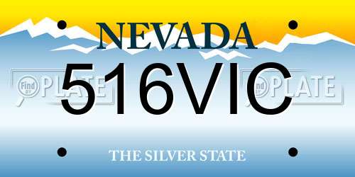 516VIC Nevada License Plate