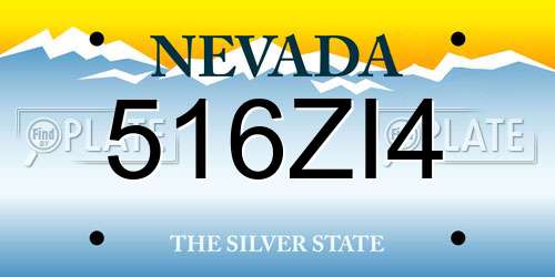 516ZI4 Nevada License Plate