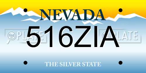 516ZIA Nevada License Plate