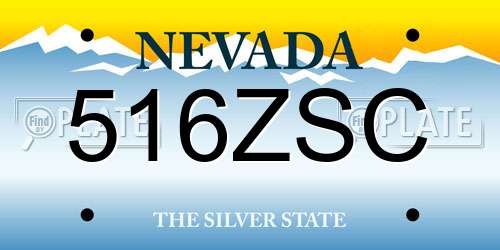 516ZSC Nevada License Plate
