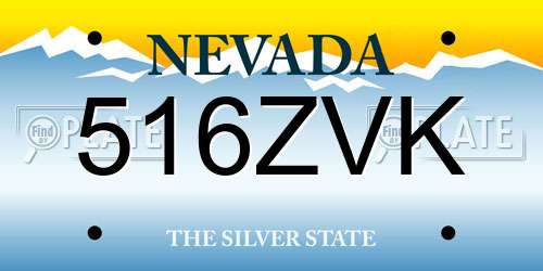 516ZVK Nevada License Plate