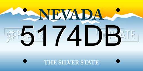 5174DB Nevada License Plate