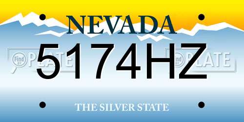 5174HZ Nevada License Plate