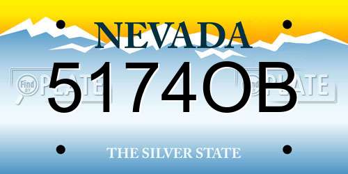 5174OB Nevada License Plate