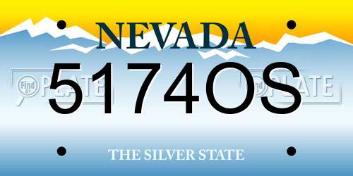 5174OS Nevada License Plate