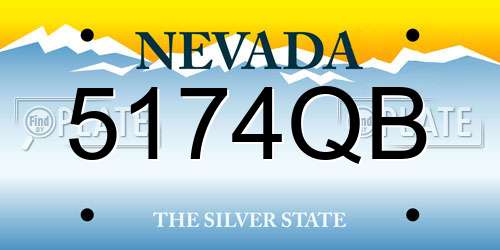 5174QB Nevada License Plate
