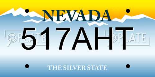 517AHT Nevada License Plate