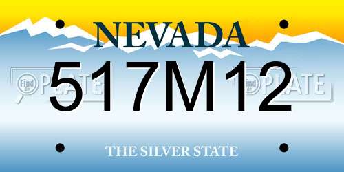 517M12 Nevada License Plate