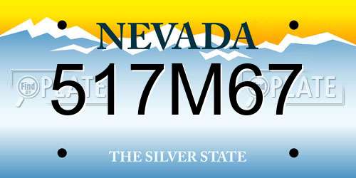 517M67 Nevada License Plate