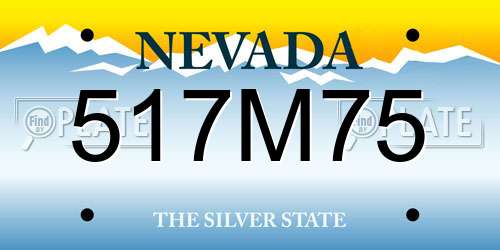 517M75 Nevada License Plate