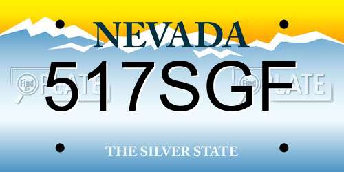 517SGF Nevada License Plate