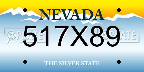 517X89 Nevada License Plate