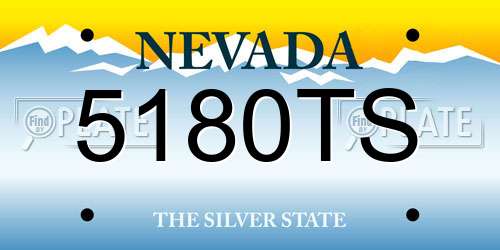 5180TS Nevada License Plate