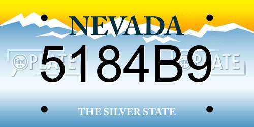 5184B9 Nevada License Plate