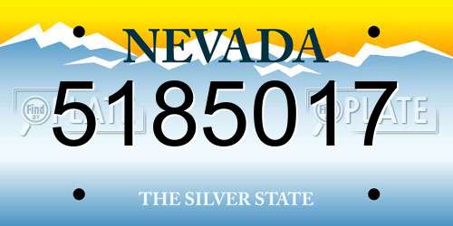 5185017 Nevada License Plate
