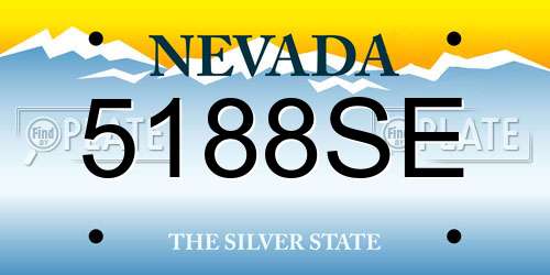 5188SE Nevada License Plate