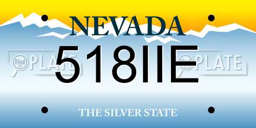 518IIE Nevada License Plate