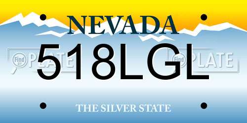 518LGL Nevada License Plate