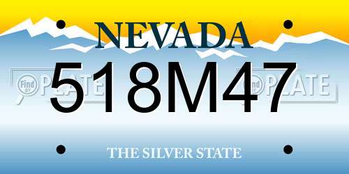 518M47 Nevada License Plate