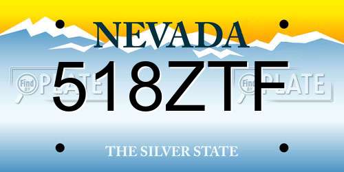 518ZTF Nevada License Plate