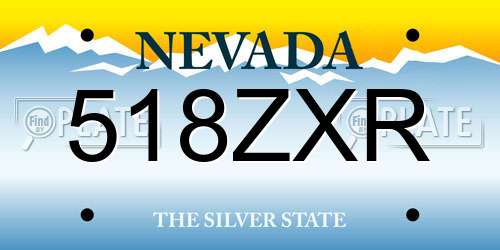 518ZXR Nevada License Plate