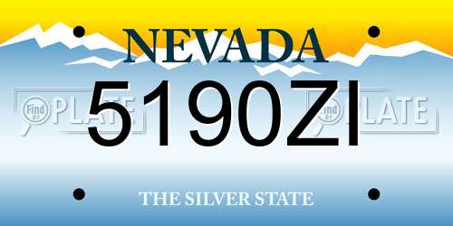 5190ZI Nevada License Plate