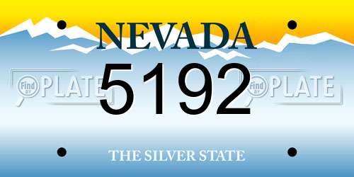 5192 Nevada License Plate
