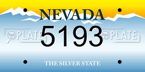 5193 Nevada License Plate