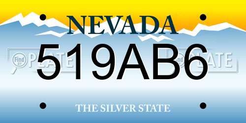 519AB6 Nevada License Plate