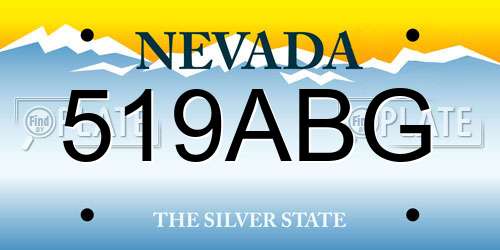 519ABG Nevada License Plate