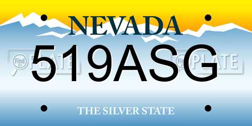 519ASG Nevada License Plate
