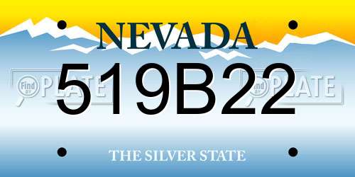 519B22 Nevada License Plate