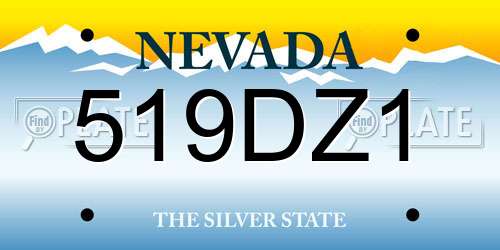 519DZ1 Nevada License Plate