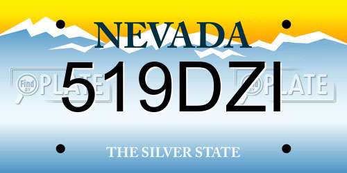 519DZI Nevada License Plate