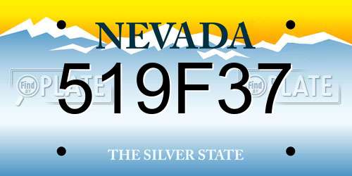519F37 Nevada License Plate
