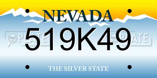 519K49 Nevada License Plate