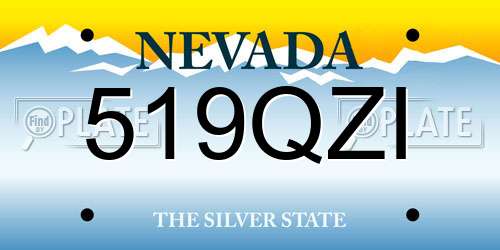 519QZI Nevada License Plate
