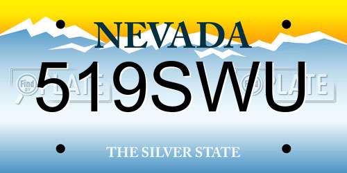 519SWU Nevada License Plate