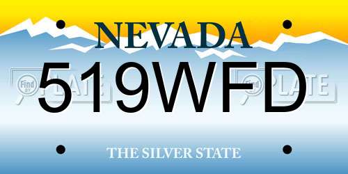 519WFD Nevada License Plate