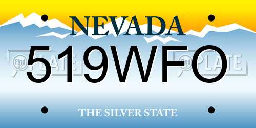 519WFO Nevada License Plate